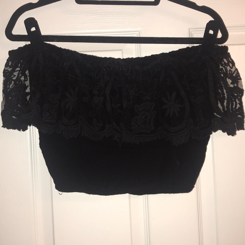 Off shoulder crop top- worn once